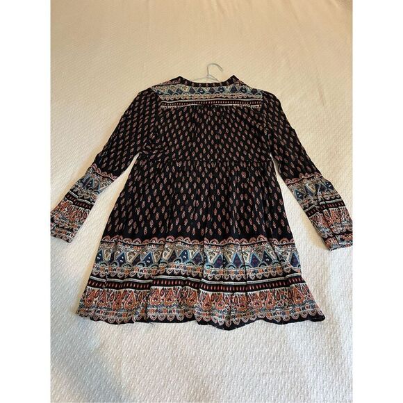 New Altar’d State boho dress black with red button neck size Medium - Picture 9 of 9